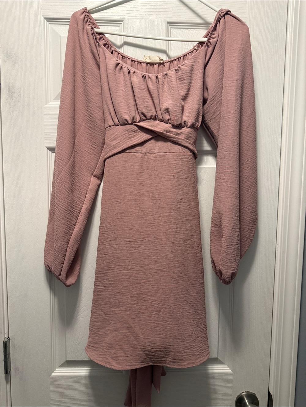Altar'd State Dusty Rose Long-Sleeve Mini Dress